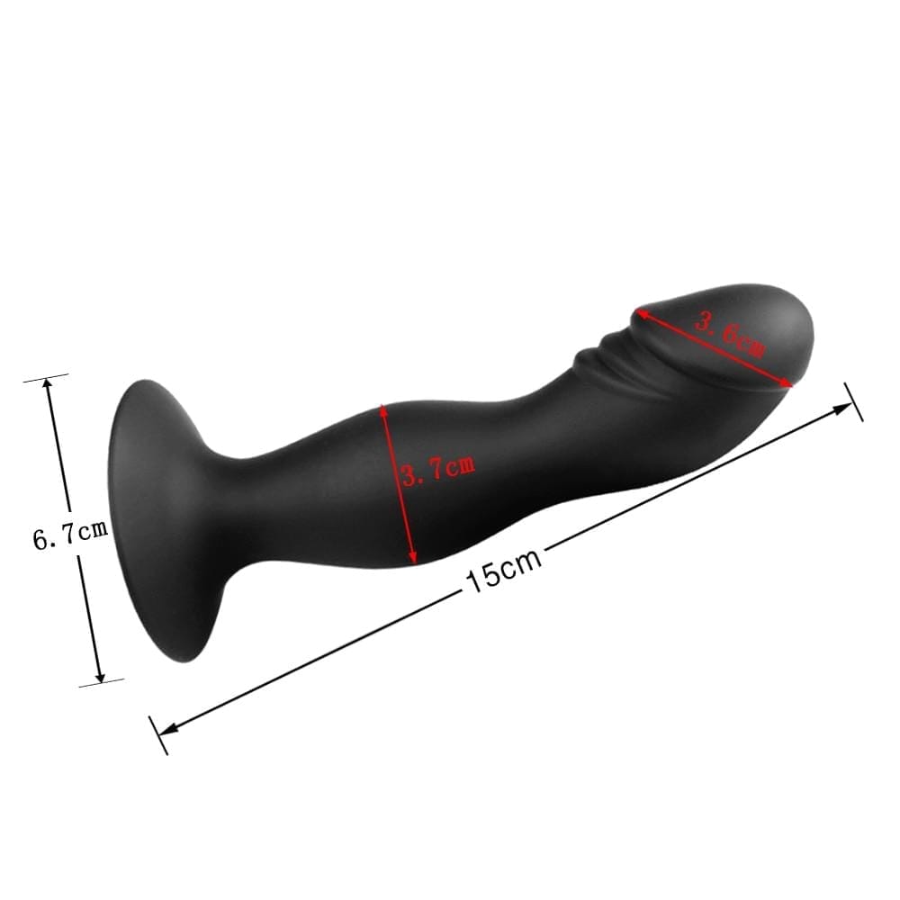 This is an image of the curvaceous Silicone Long Curvy Cock Ass Toy 5.91 Inches Long.