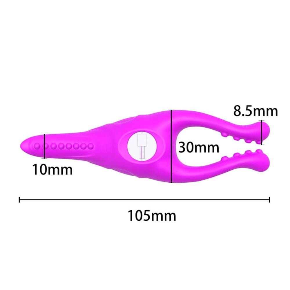 Feast your eyes on an image of Silicone Vibrating Clitoris Clamp, perfect size for beginners and experienced users.
