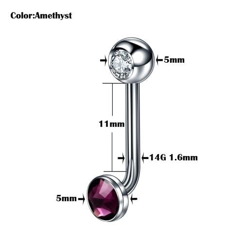 Image of Jeweled G23 Titanium Christina Piercing Ring with 0.16 inch ball diameter