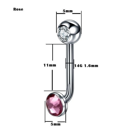 Image of Jeweled G23 Titanium Christina Piercing Ring with 0.06 inch gauge