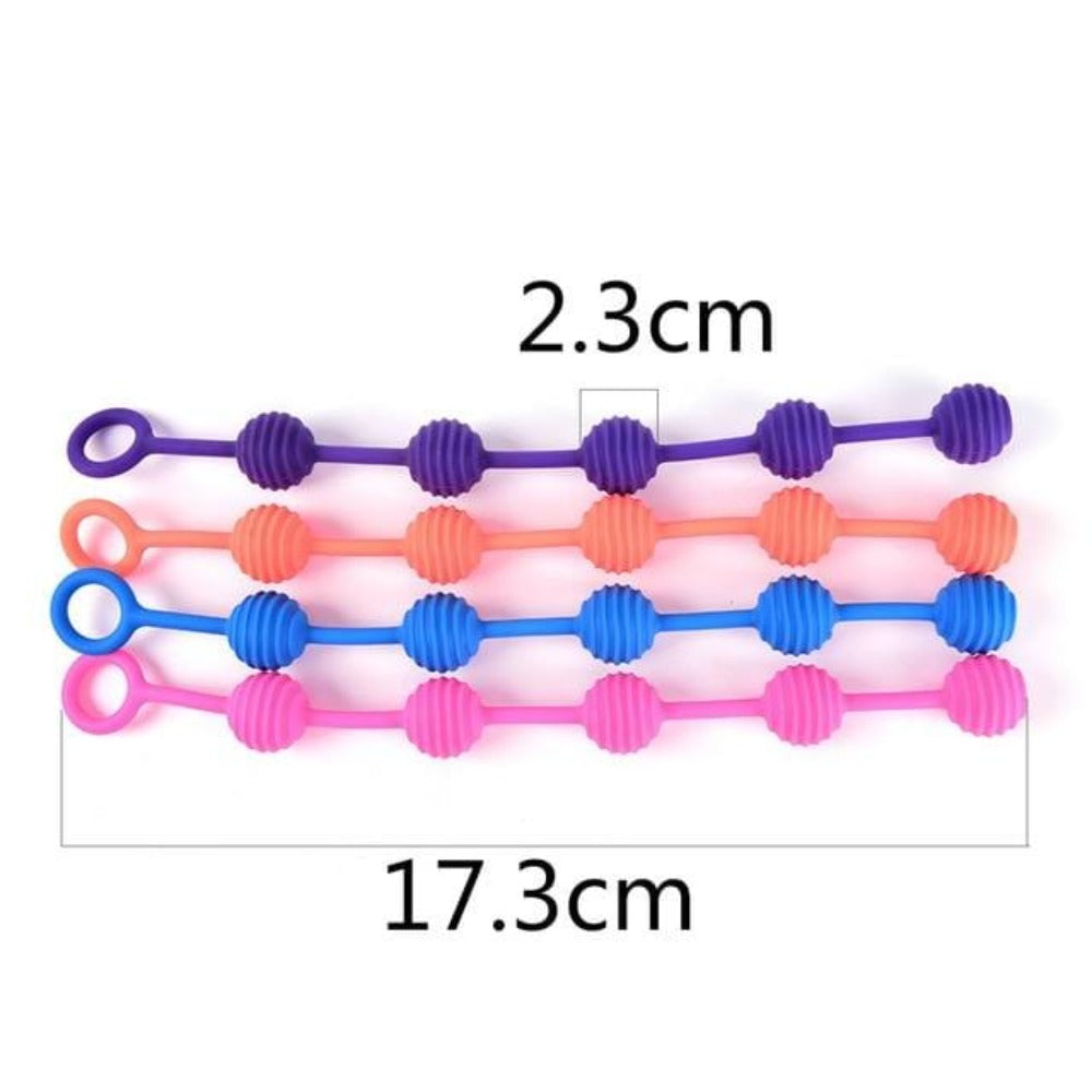 Explore vibrant pleasures with silicone anal beads