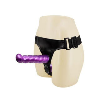 Inner dildo of the Double Penetration Purple Strap On Dildo measures 4.92 inches in length, while the outer dildo measures 6.89 inches with varying girth.